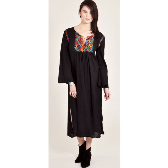 Carolina K Dresses & Skirts - NEW Carolina K Womens Roman Tunic Bohemian Embroidered Dress Black S Small